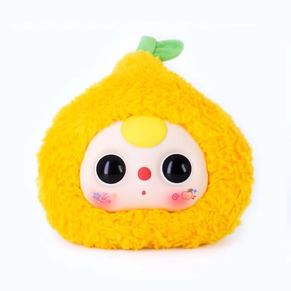 NWT Cureplaneta Baby Three Fruit Orchard Plush Zipper Bag Pouch Confirmed Orange